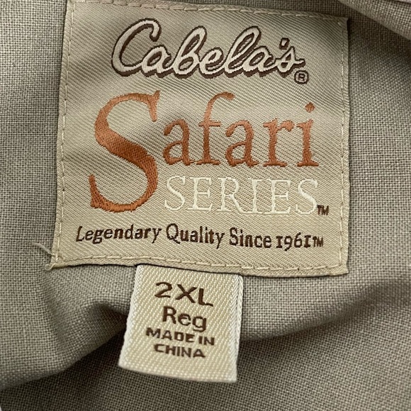 Cabela’s Safari Series Button Down Short Sleeve Shirt Tan Biege Size 2XL - Picture 6 of 8